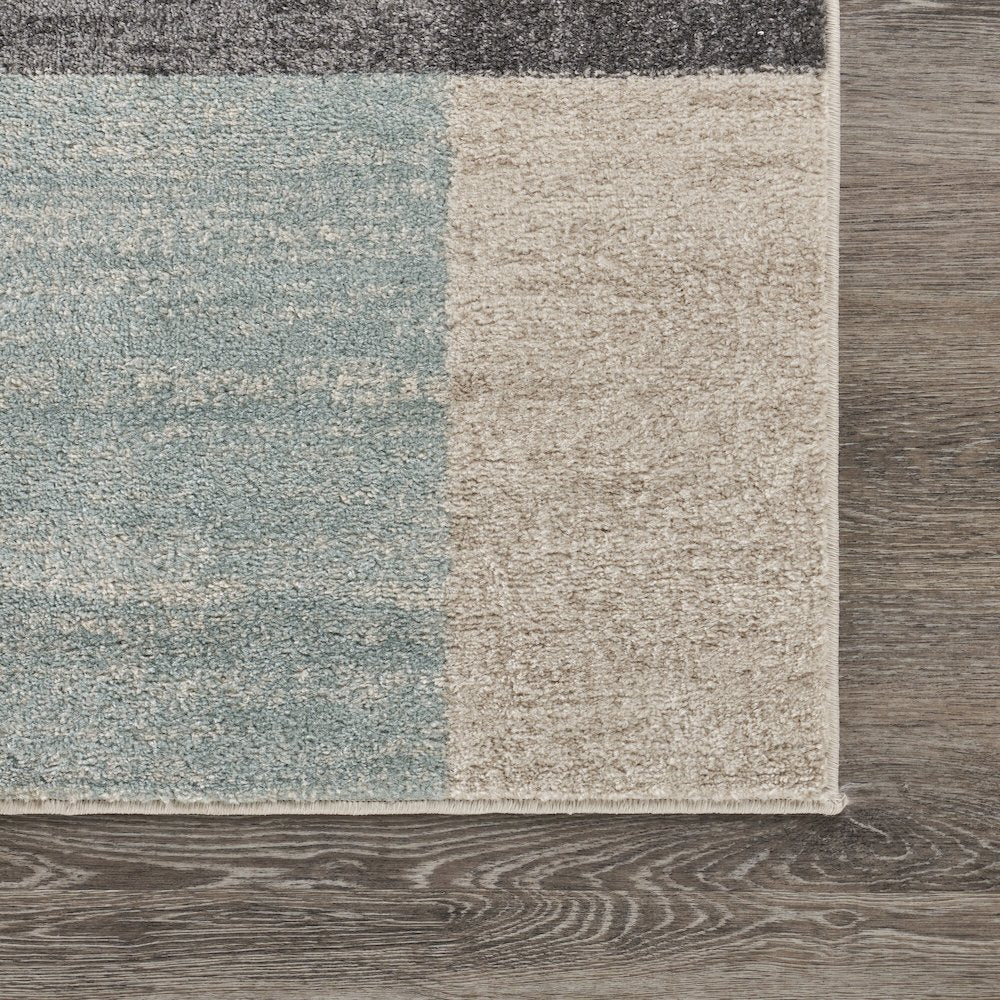 Dune Durable Performance Area Rug Indoor in Beige/Blue, 2'6" x 8'