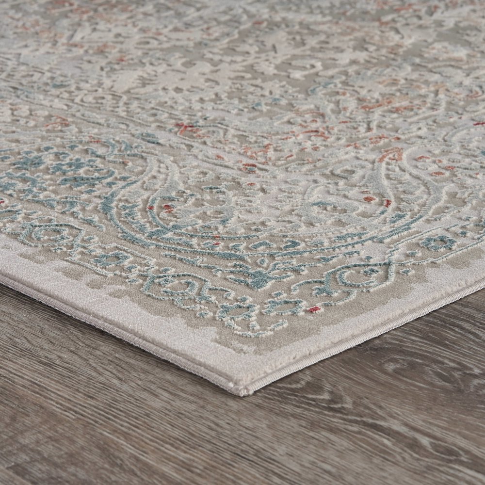 Imagine Durable Performance Area Rug Indoor in Gray/Red, 5'3" x 7'6"