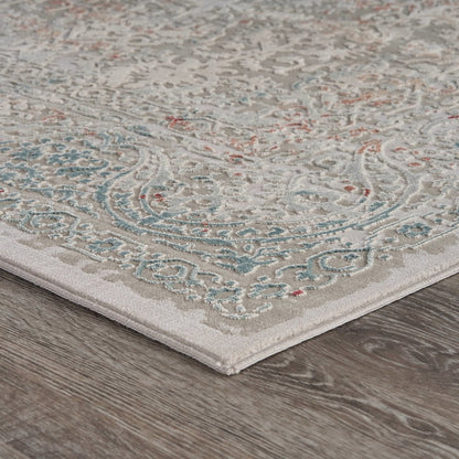 Imagine Durable Performance Area Rug Indoor in Gray/Red, 5'3" x 7'6"