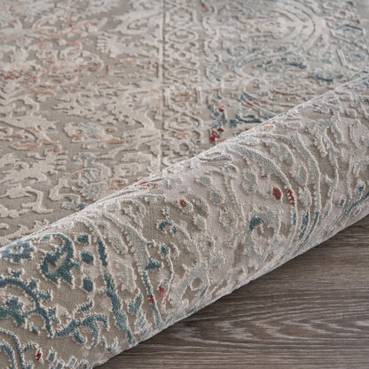 Imagine Durable Performance Area Rug Indoor in Gray/Red, 5'3" x 7'6"