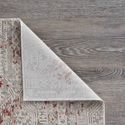 Imagine Durable Performance Area Rug Indoor in Blue/Cream, 2'2" x 7'7"