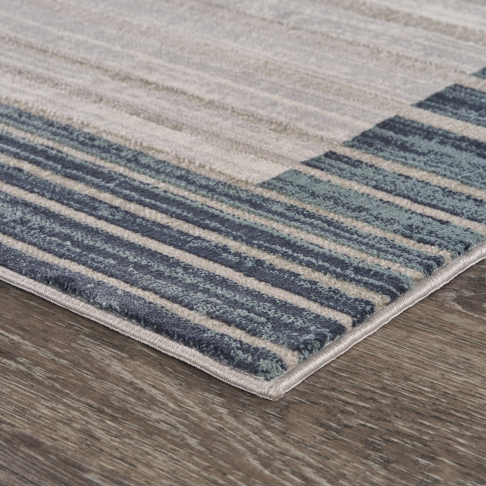 Imagine Durable Performance Area Rug Indoor in Cream/Blue, 2'2" x 7'7"
