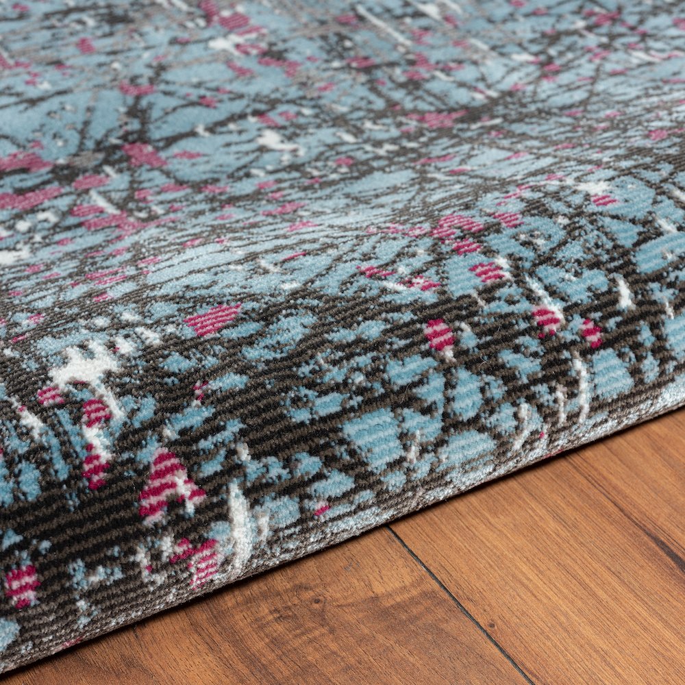 Impulse Performance Blend Area Rug Indoor in Blue/Silver, 7'6" x 9'6"