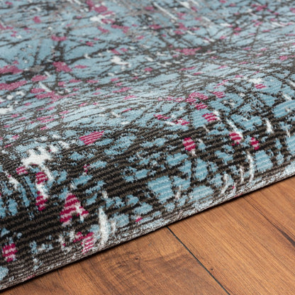 Impulse Performance Blend Area Rug Indoor in Blue/Silver, 7'6" x 9'6"