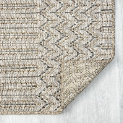 Oslo Modern Chevron Brown Indoor Outdoor Area Rug