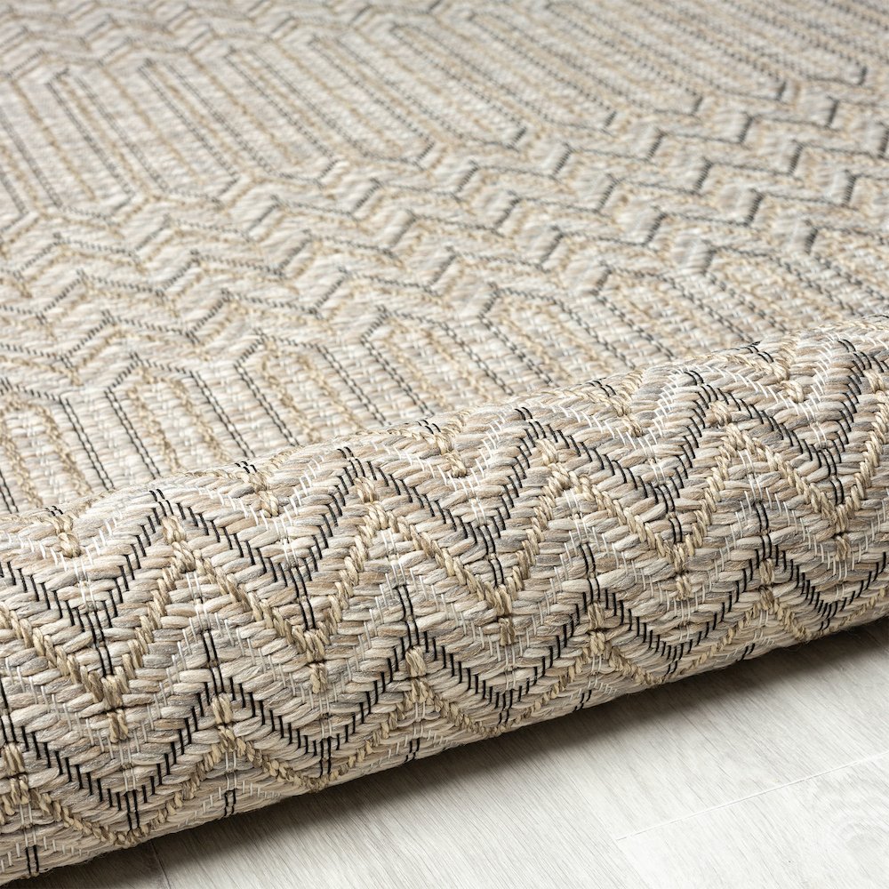 Oslo Modern Chevron Brown Indoor Outdoor Area Rug