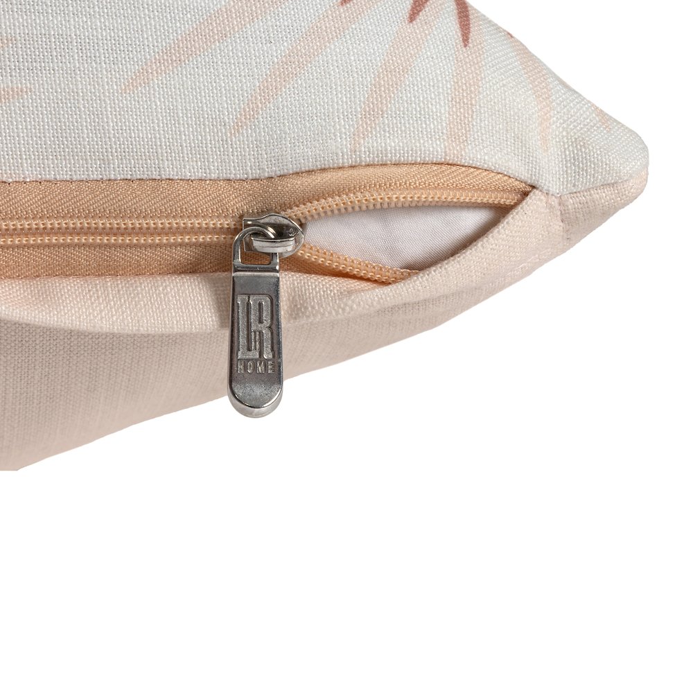 Coastal Performance Poly Filled Pillow in Off-White/Orange, 22" x 22"