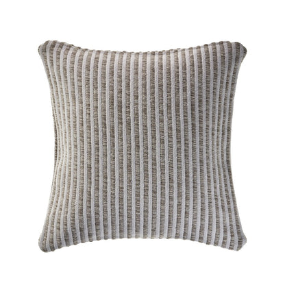 Beige and Cream Striped Throw Pillow