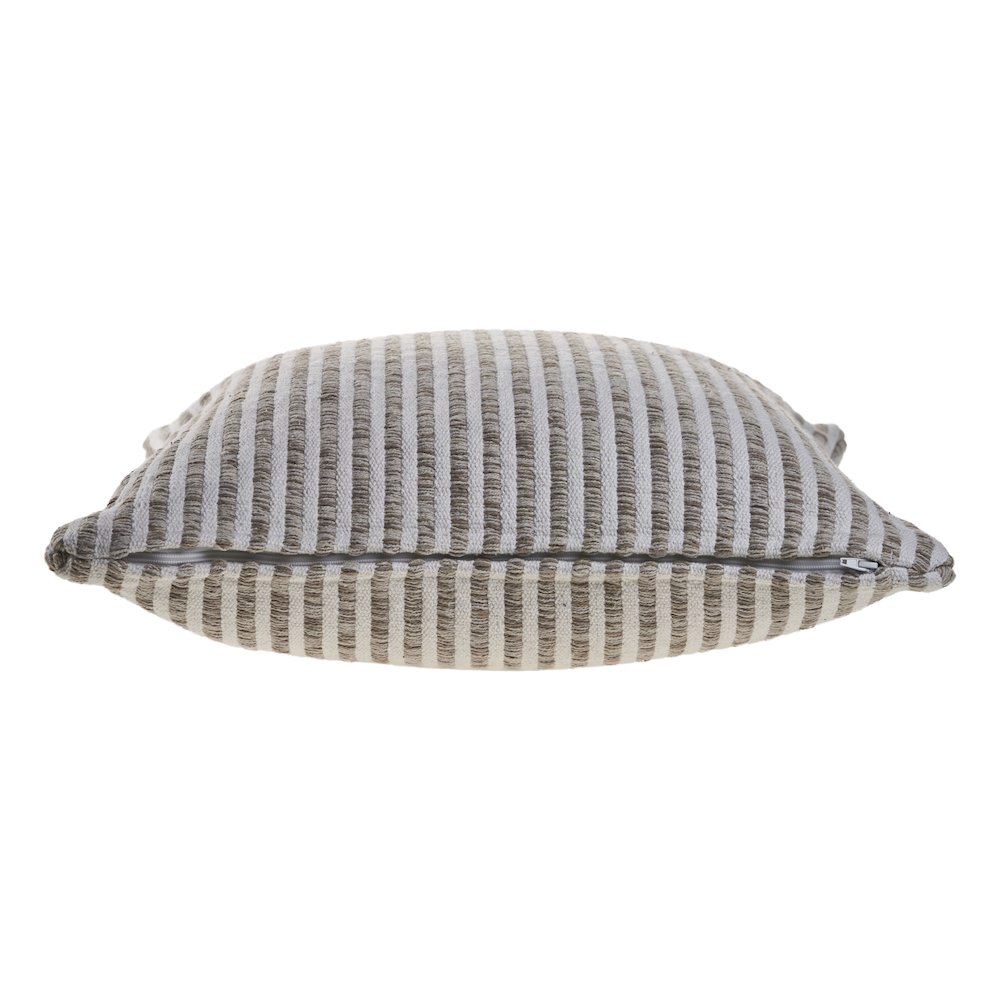 Beige and Cream Striped Throw Pillow