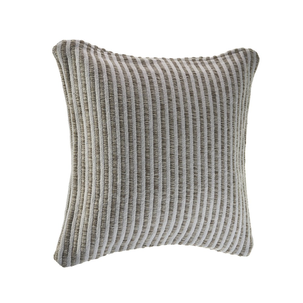 Beige and Cream Striped Throw Pillow