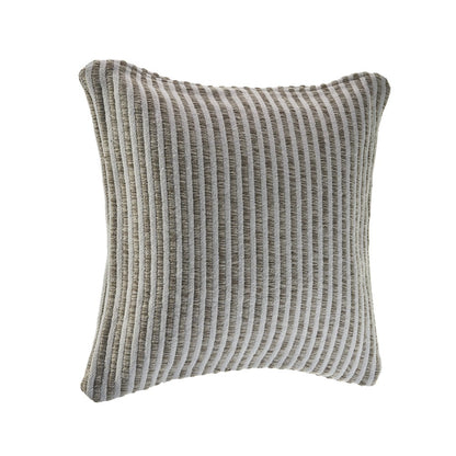 Beige and Cream Striped Throw Pillow