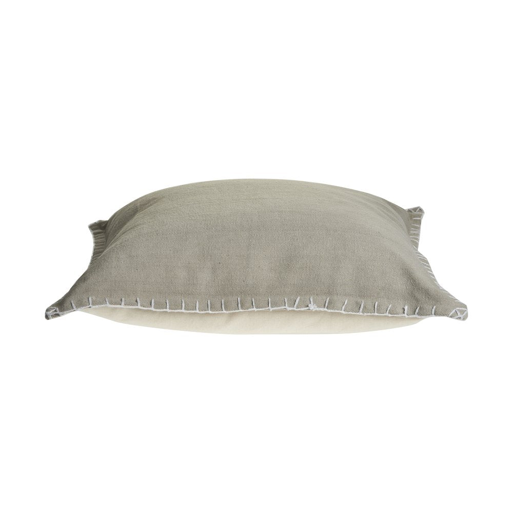 Ox Bay Light Gray Solid All-Natural Cotton Square 2 Piece Pillow Cover Set