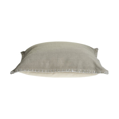 Ox Bay Light Gray Solid All-Natural Cotton Square 2 Piece Pillow Cover Set
