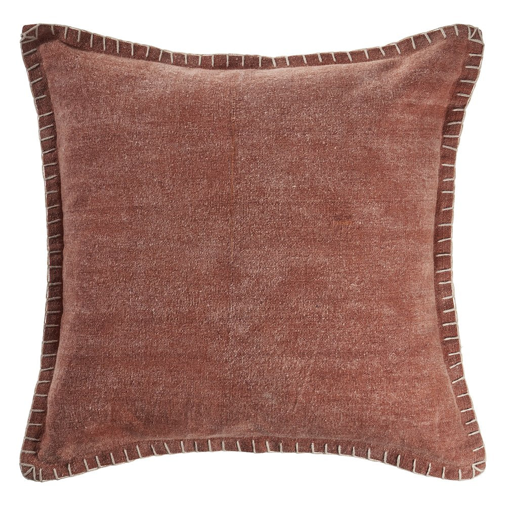 Embroidered Edge Bordered Solid Throw Pillow
