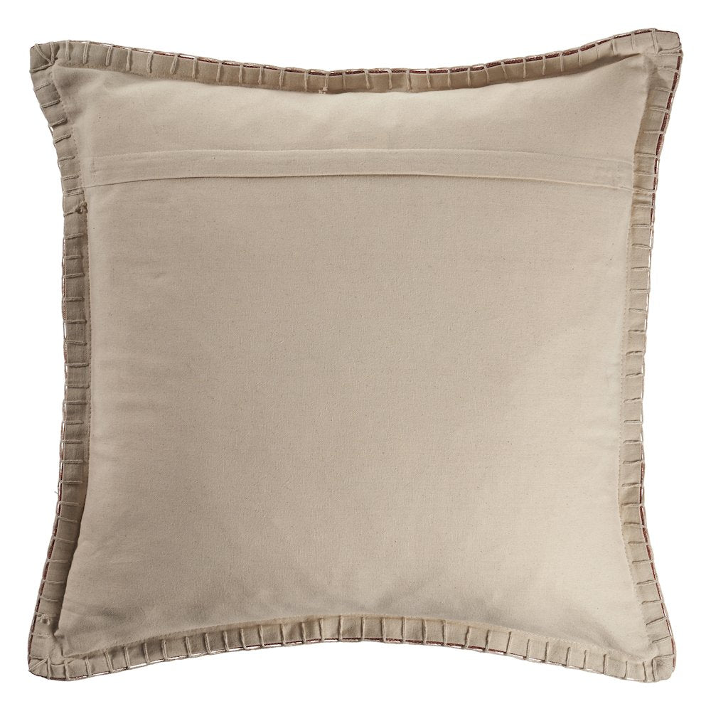 Embroidered Edge Bordered Solid Throw Pillow