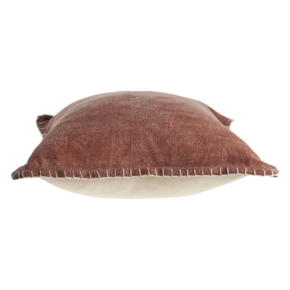 Embroidered Edge Bordered Solid Throw Pillow