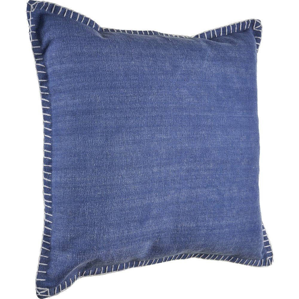 Ox Bay Twilight Blue Solid All-Natural Cotton Square 2 Piece Pillow Cover Set