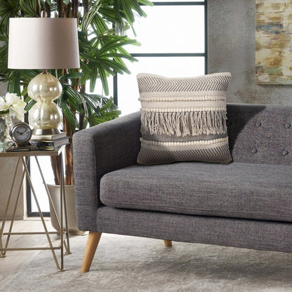 Beige Over tufted Farmhouse Throw Pillow