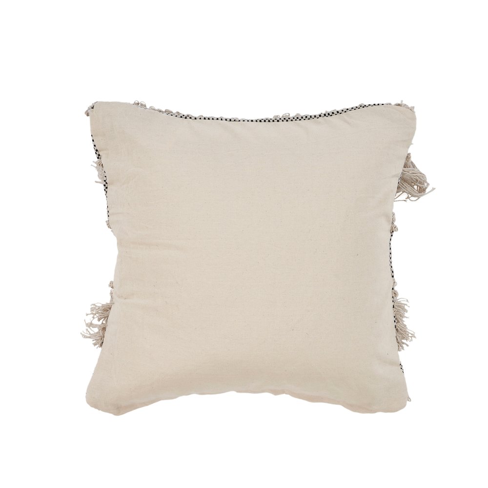 Gray Over-Tufted Farmhouse Throw Pillow