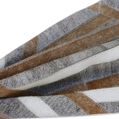 Textured Faux Leather Natural Throw Pillow