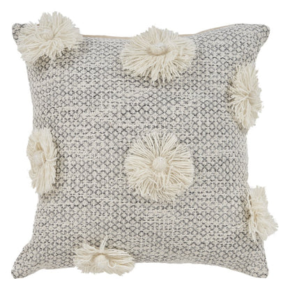 Gray Tassel Throw Pillow