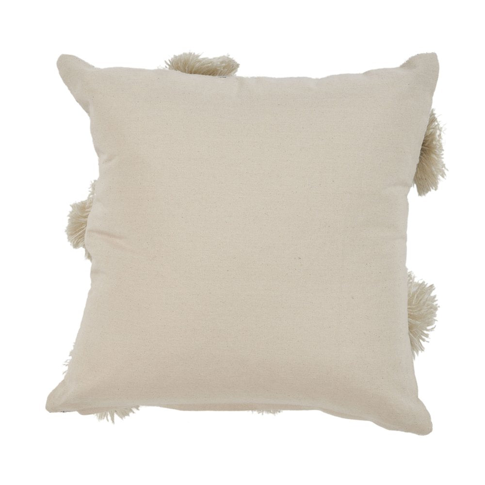Gray Tassel Throw Pillow