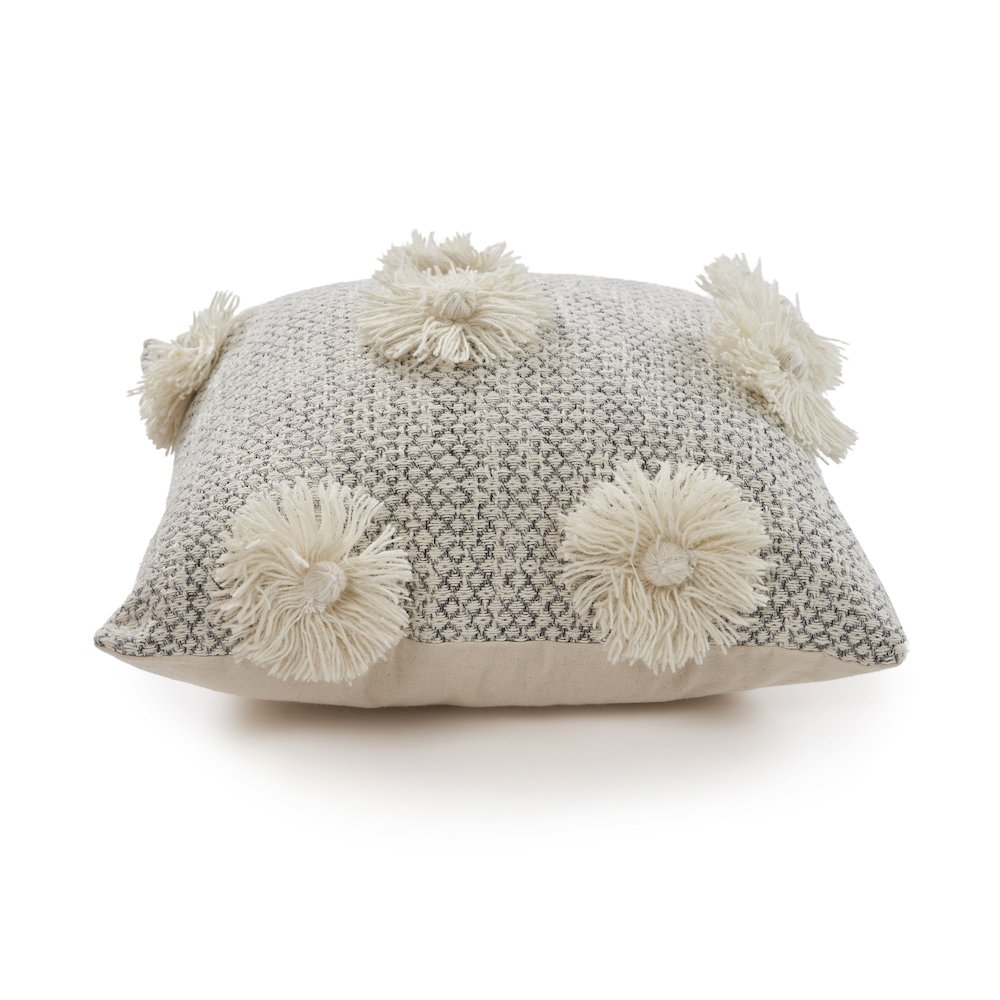 Gray Tassel Throw Pillow