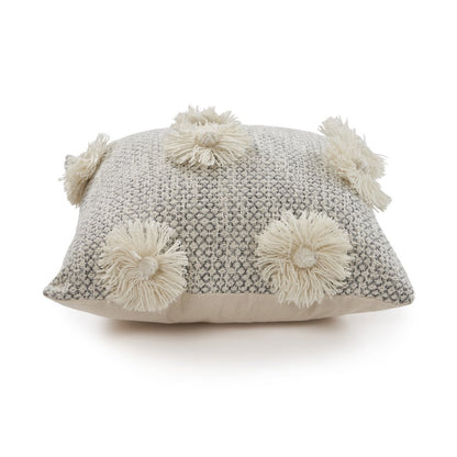 Gray Tassel Throw Pillow