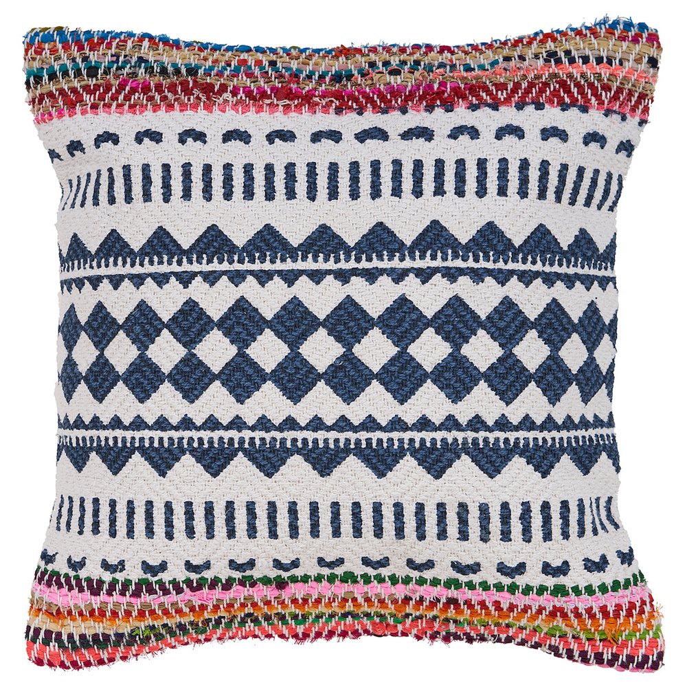 Globally Inspired Chindi Throw Pillow