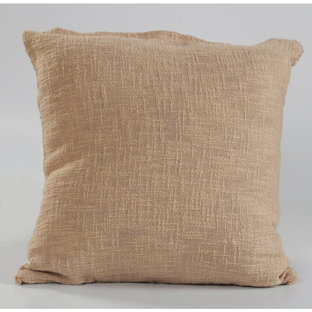 Ox Bay Tan Solid All-Natural Cotton Square 2 Piece Pillow Cover Set