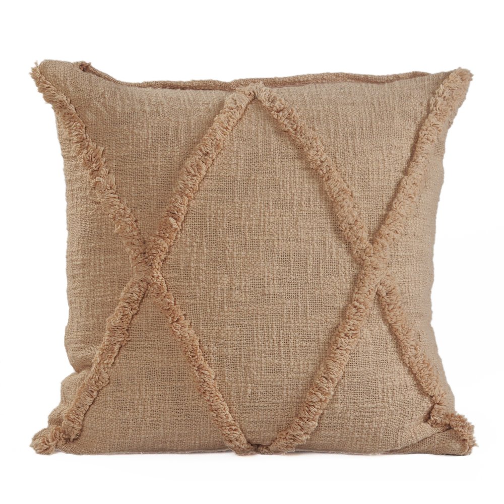Ox Bay Tan Solid All-Natural Cotton Square 2 Piece Pillow Cover Set