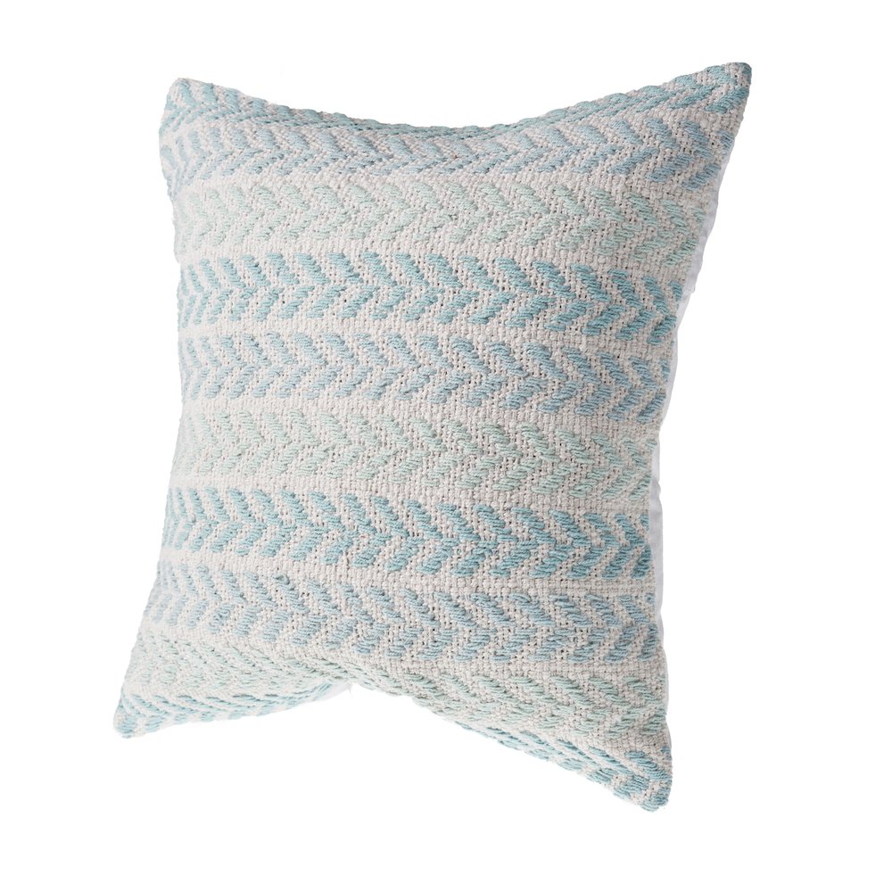 Ox Bay Spa Blue Chevron Square 4 Piece Pillow Cover Set