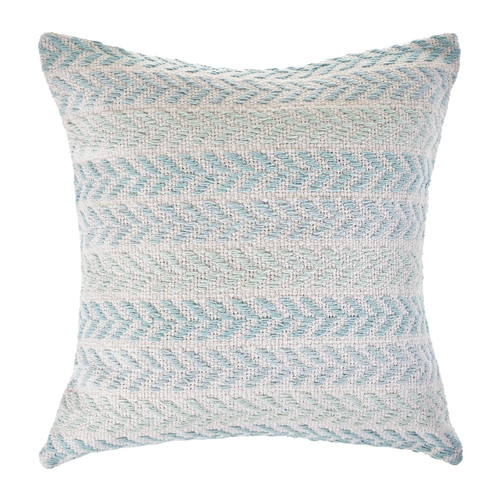 Ox Bay Spa Blue Chevron Square 4 Piece Pillow Cover Set
