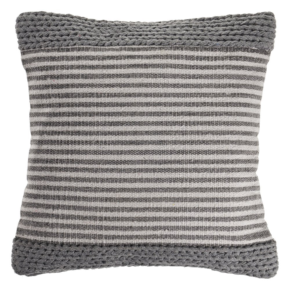 Farmhouse Striped and Textured Throw Pillow