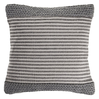 Farmhouse Striped and Textured Throw Pillow