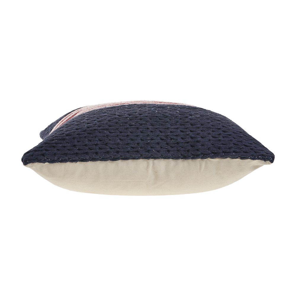 Navy Nautical Striped Throw Pillow