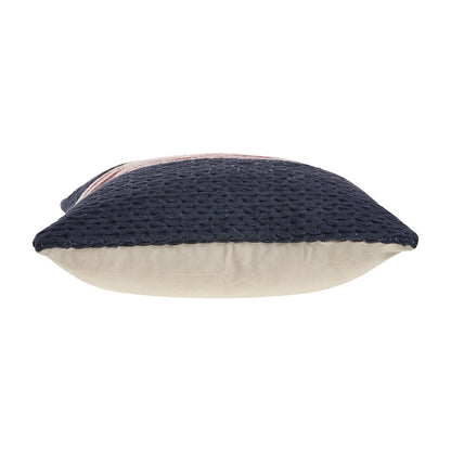 Navy Nautical Striped Throw Pillow