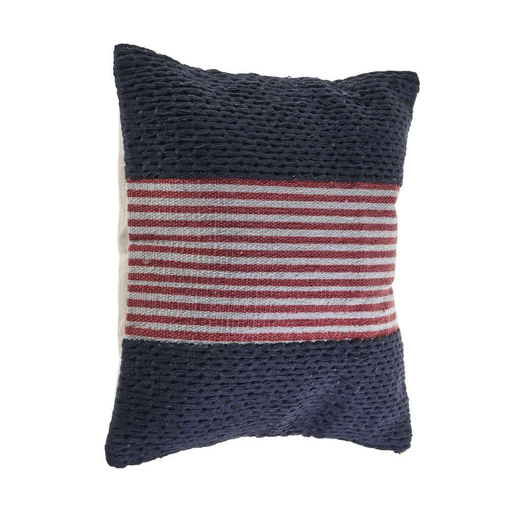Navy Nautical Striped Throw Pillow