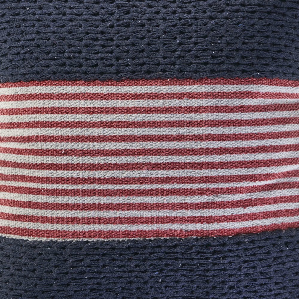 Navy Nautical Striped Throw Pillow