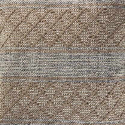 Criss Cross Beige Throw Pillow