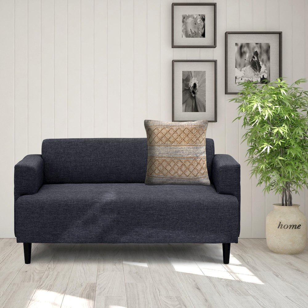 Criss Cross Beige Throw Pillow
