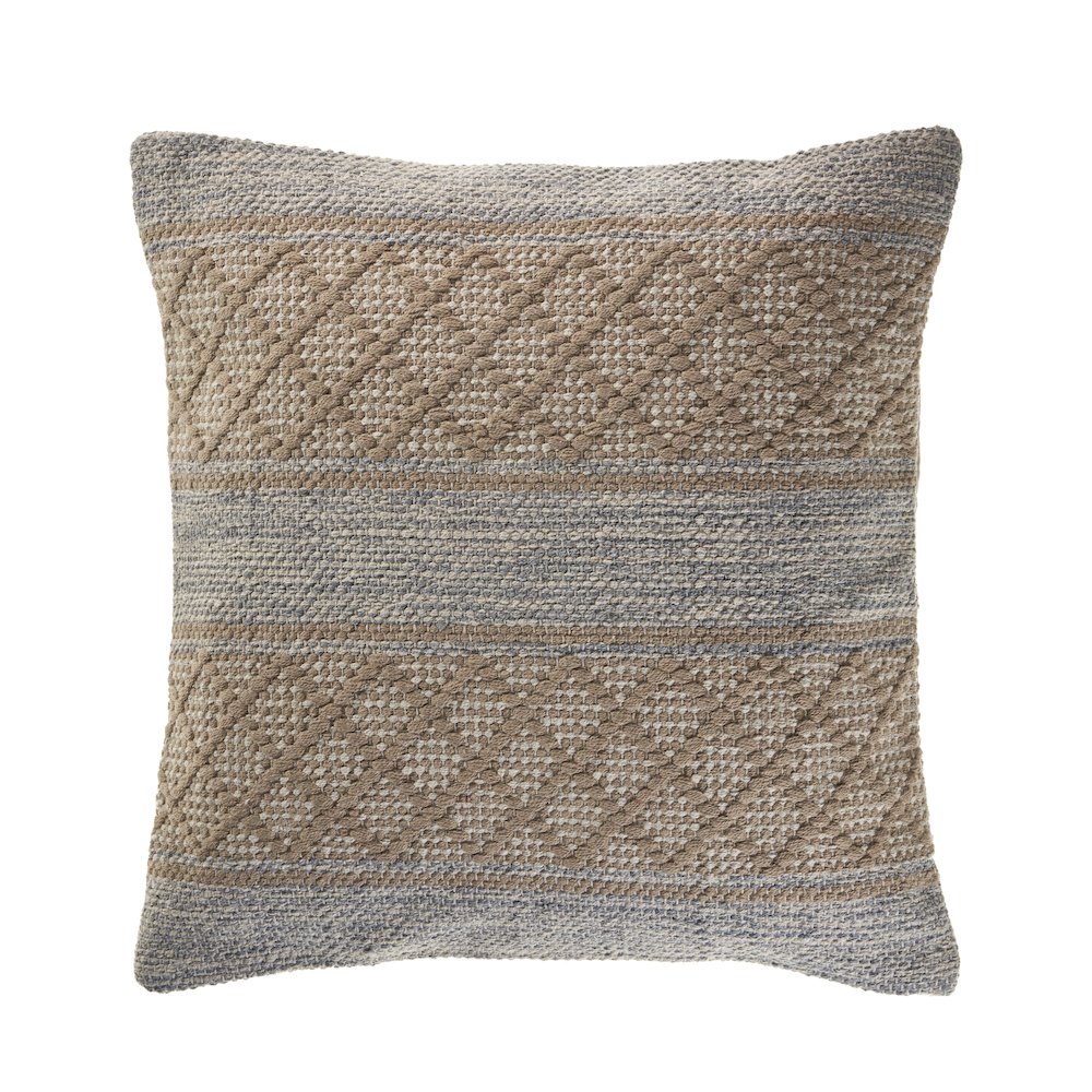 Criss Cross Beige Throw Pillow
