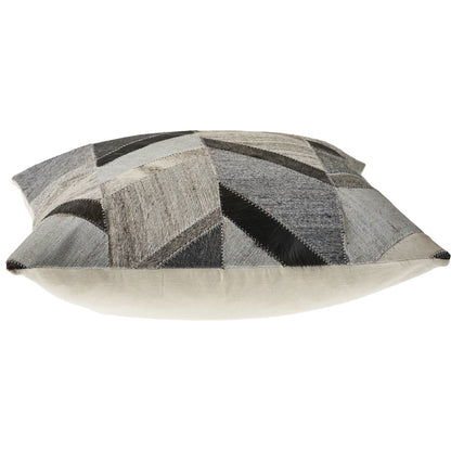 Multicolored Chevron Faux Leather Hide Throw Pillow