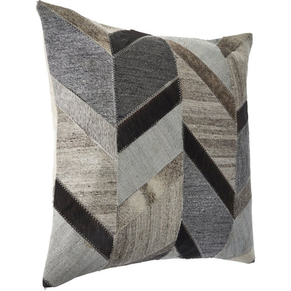 Multicolored Chevron Faux Leather Hide Throw Pillow