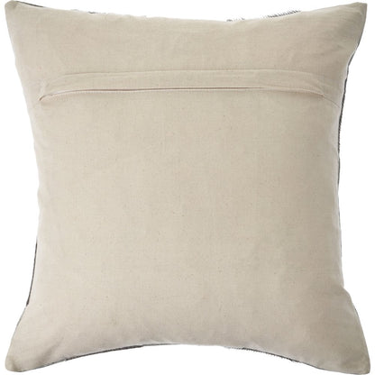 Silver and Brown Check Faux Leather Hide Throw Pillow