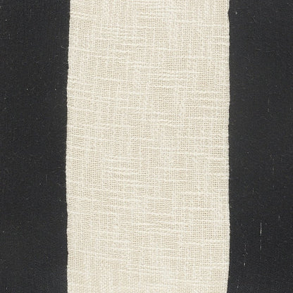 Tri-Stripe Black and Ivory Fringe Pillow