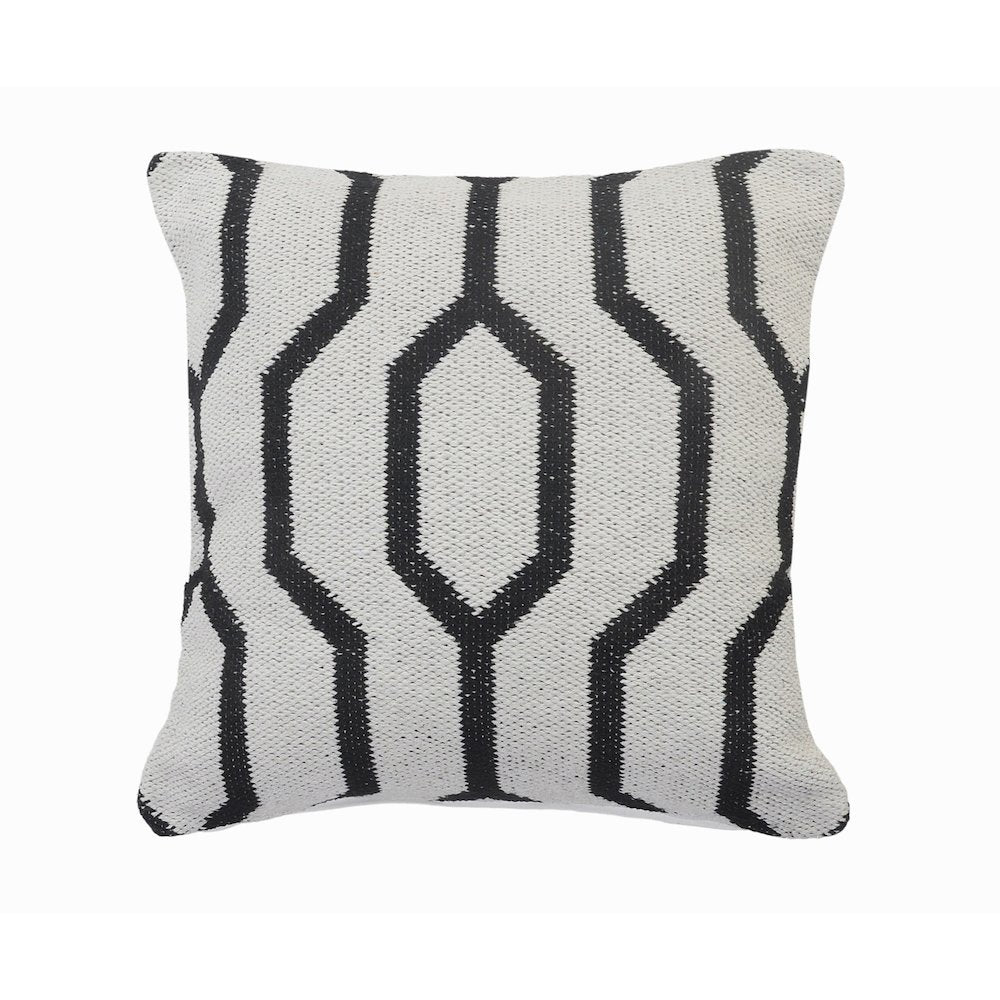 Black and White Geometric  Throw Pillow
