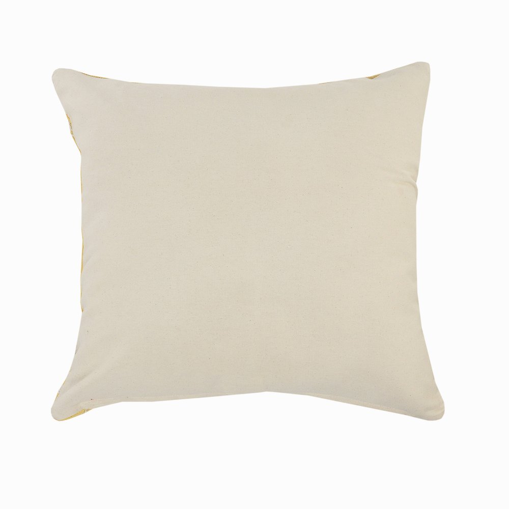 Geometric Bordered Solid Yellow Throw Pillow