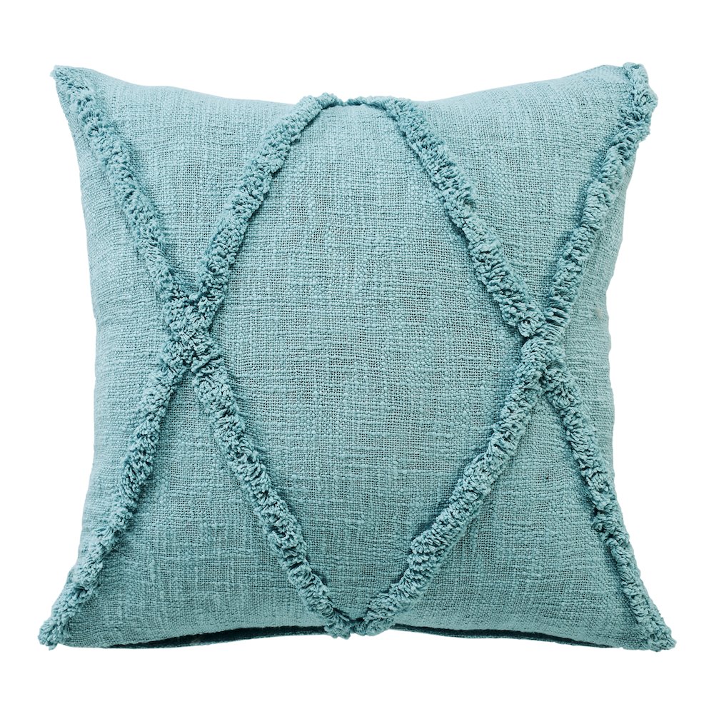 Solid Decorative Diamond Tufted Cotton Throw Pillow