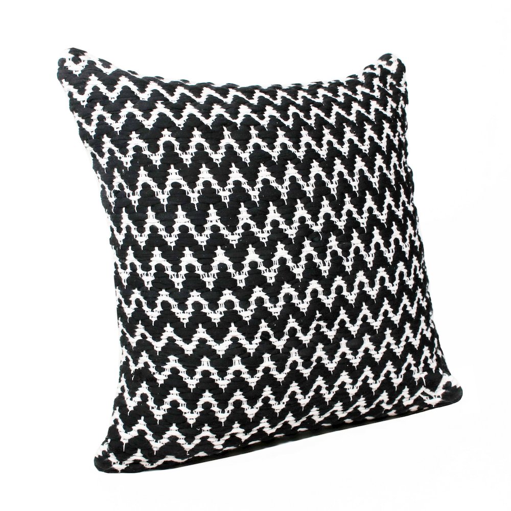 Evette Rios Modern Motif Chevron Handwoven Cotton Blend Throw Pillow